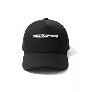 Custom Logo Black Golf Cap 5 Panel Waterproof PU Leather Hat Adjustable Sports Cap Wholesale - Product Image 1