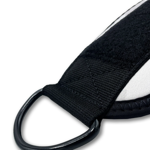 Sangles de cheville en néoprène rembourrées pour haltérophilie, avec anneaux en D réglables, fixation par câble, fermeture Velcro, en forme de U - Product Image 6