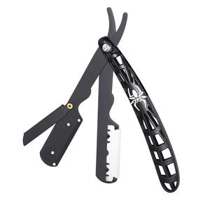 Navaja de barbero recta Cut Throat Shavette con mango de araña, de acero inoxidable y aleación de zinc, de una sola hoja, de Dentavex Corporation - Product Image 5
