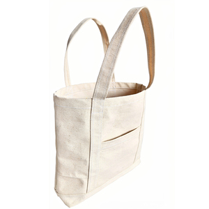 Spacious Reusable Thick Canvas Tote Bag with Pocket Premium Fabric Design for Wholesale and Bulk Orders - Product Image 3