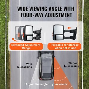 Specchietti Retrovisori Elettrici Riscaldati con Indicatori di Direzione per Ford F250 F350 F450 F550 1999-2007, Set di Coppia per Eccellente Visibilità e Comodità - Product Image 3