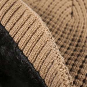 Gorro de lana forrado de vellón para hombre, con orejeras, cálido, para otoño e invierno - Product Image 3