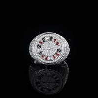 Ice Legacy ILRI35 Heavy Iced Rapper Minimalist Heart Shape Diamond 925 Silver Plated Pave Setting Luxury Design Unisex Party