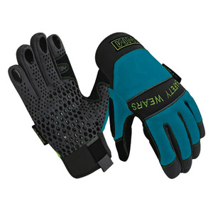 ถุงมือช่างสำหรับป้องกันมือ ถุงมือหนังนิรภัยสำหรับงานอุตสาหกรรม ป้องกันการลื่น พร้อมซิลิโคนพิมพ์ลาย - Product Image 4