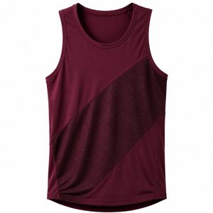 Débardeur pour homme, uni, sportif, à séchage rapide, col rond, respirant, tricoté, 100% polyester, coupe ajustée - Product Image 2