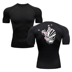 Camiseta de compresión de manga corta para hombre, totalmente estampada, para MMA y grappling, OEM, personalizada, que absorbe la humedad, de poliéster y spandex. - Product Image 4