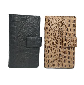 Funda para Pasaporte de Cuero Genuino con Estampado de Cocodrilo, Porta Tarjetas, Organizador de Documentos, Cartera Larga Familiar para Viajes, con Cierre de Botón RFID - Product Image 1