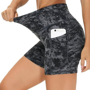 Women's Sports Control Fitness <b>Tights</b> Compression <b>Shorts</b> Elastic Waist Solid Breathable Spandex 4-Way Stretch Quick Dry Skinny - Product Image 4