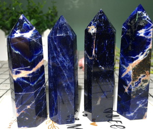 Venta al por mayor de alta calidad Reiki azul sodalita punto Torre varita piedra obelisco artesanía popular cristal curativo Natural - Product Image 6