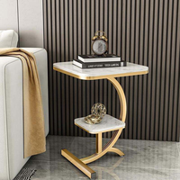 Tables d'appoint modernes de haute qualité en acier avec plateau en marbre, faites à la main, plaquées or, meubles pour la maison, salon, salle de séjour, bureau, hôpital