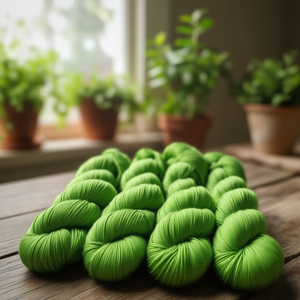 Fil de Soie de Mûrier 600m 100g 3 Brins Vert Sapient Fin Teint Naturel Recyclé pour Tricot et Tissage - Product Image 3