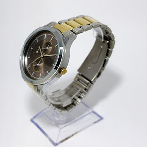 1073-A Nuevo Reloj Elegante e Inteligente para Hombre, Caja Redonda de Aleación, Correa de Acero Inoxidable, Chapado en Oro, Reloj de Cuarzo Analógico Multifunción de Moda para Hombre - Product Image 4