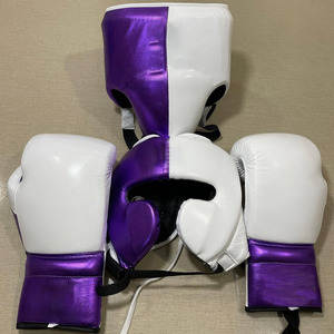 Conjunto Profesional de Boxeo Personalizado en Cuero Vacuno con Protector Inguinal y Protector de Cabeza, Equipo de Protección para Entrenamiento de Boxeo - Product Image 1