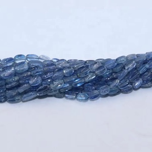 Perles de pierre ovales lisses en kyanite bleue 5x7-6x8mm, kyanite naturelle en gros de la boutique de pierres précieuses indienne pour la fabrication de bijoux - Product Image 1