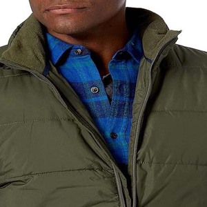 Stand Collar Waterproof Canvas Bubble Vest <b>Jackets</b> OEM ODM Service Custom Made High Quality Top Trending Green Color Front - Product Image 3