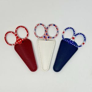 <b>Scissors</b> PATRIOTIC Leather Sheath Knitting Notions Gift for Knitter Embroidery <b>Scissors</b> Crochet <b>Sewing</b> Needlepoint <b>Scissors</b> - Product Image 1