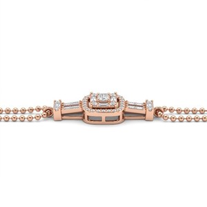 Pulsera de Diamantes Naturales Radiantes en Racimo, Unisex, Chapada en Oro de 14K, Certificada por IGI, de Lujo para Novias, Color G - Product Image 2