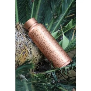 Bouteille d'eau en cuivre finition brillante, bouteille à boire ayurvédique de qualité supérieure, étanche, pour la maison, le bureau, la salle de sport et les voyages - Product Image 2