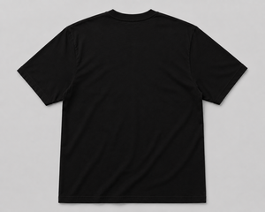 T-shirt noir à col rond et manches courtes pour homme, coupe classique, motif lettres, décontracté, 100 % coton jersey tricoté 200 grammes, respirant et séchage rapide - Product Image 2