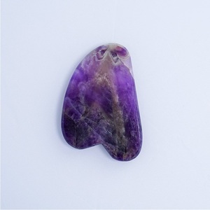 Chakralume Natural Chevron Amethyst Gua Sha Facial <b>Massage</b> <b>Tool</b> Hand Polished Crystal for Skincare Reiki Chakra Energy Healing - Product Image 4