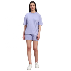 Women's High Quality Summer <b>Twin</b> <b>Set</b> Casual Printed Soft Cotton T-Shirt & Shorts Pattern Embroidered Summer <b>Sets</b> Outfit - Product Image 6