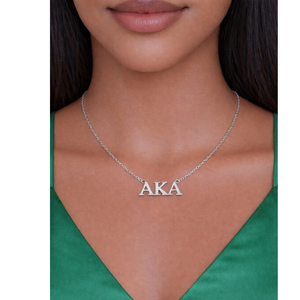 Collar AKA con Colgante de Letra Plateada, Cadena Minimalista, Joyería Elegante, Accesorio de Moda Ligero para Uso Diario - Product Image 1
