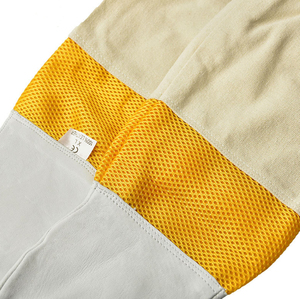 Premium Leather Beekeeping <b>Gloves</b> with <b>Long</b> Canvas Sleeve and Elastic Cuff Customized Beekeeper's Safety <b>Gloves</b> - Product Image 6