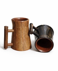 Eco-Friendly Polished Wooden Viking <b>Mug</b> with Hand Carved Engraving and Animal Design-Valentine's Day & Halloween Gift - Product Image 2