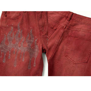 ผู้ผลิตกางเกงยีนส์ขาสั้นคริสตัลแบบกำหนดเอง บริการพิมพ์ป้ายโลโก้เต็มรูปแบบและบริการผลิตสินค้าเฉพาะทาง - Product Image 5