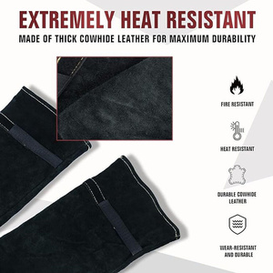 JNM SAFETY Mangas de soldadura de cuero de vaca para hombre y mujer, resistentes al calor y las llamas, ANSI/ISEA, nivel de corte 2, protección certificada CE - Product Image 6