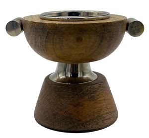 Brûleur d'encens Bakhoor en forme de bol en bois avec coupelle métallique, brûleur d'Oud, aromathérapie, décoration parfumée pour la maison, export - Product Image 2