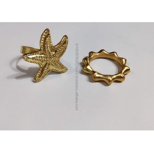 Servilleteros de metal modernos de lujo y aros para servilletas, anillo de servilleta en todos los acabados, oro, plata, oro rosa en tamaños personalizados - Product Image 2
