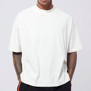 T-shirt en coton uni à manches courtes pour homme, style décontracté, tricoté, coupe classique, jersey lavé - Product Image 1