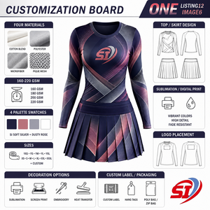 Uniforme Personalizado de Animadora para Mujer, Manga Larga, Sublimado, para Competencia, Color Magenta Acero, Marca Privada, Fabricante OEM - Product Image 3
