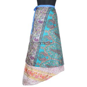 Nuevo Diseño de Falda Personalizada, Última Moda, Falda Lápiz para Mujer, Trajes de Falda, Falda Cruzada, Ropa Femenina, Sari de Seda Vintage Largo - Product Image 5
