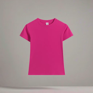 เสื้อยืดคอกลมแขนสั้นสีชมพูล้วนสำหรับผู้ชาย ทรงปกติ สไตล์ลำลอง - Product Image 6