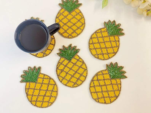 Stylish Unique Seed Beads Embroidery <b>Coaster</b> Supplier Wholesale Handmade <b>Beaded</b> <b>Coaster</b> - Product Image 3