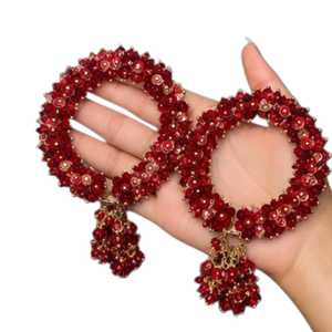 Magnifiques ensembles de Gajra pour femmes, bracelets floraux artificiels, bijoux pour femmes, pour mariages et fêtes, couleurs personnalisées, bracelet tendance - Product Image 1