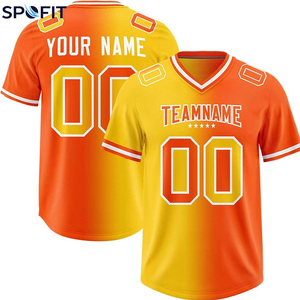 Maillot de football américain sur mesure, nouveau design, 100% polyester, haute qualité, nom d'équipe personnalisé, grande taille, col en V, manches courtes - Product Image 5