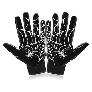 Premium Quality 7v7 Polyester Breathable Professional American Football Receiver Gloves <b>Hook</b> Loop Closure Sticky Hand Surface - Product Image 2