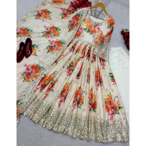 Magnifique robe de bal à impression numérique avec robe élégante Pent et Dupatta - Product Image 2