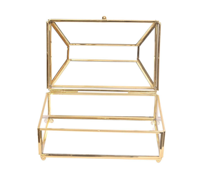 กล่องกระดาษทิชชูแก้วทำจากโลหะคุณภาพสูงสำหรับตกแต่งบ้าน ตกแต่งสำนักงาน ตกแต่งที่เก็บเครื่องประดับ - Product Image 2