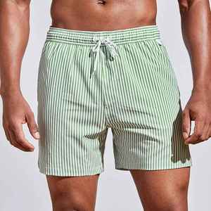New <b>Men's</b> Solid Customizable Swim <b>Trunks</b> With Drawstring Waist Breathable Quick Dry Formal Style Swim Beach Shorts - Product Image 2