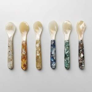 Mother of Pearl Caviar Plate and Spoon Set Handmade Natural <b>Shell</b> Serving Dish with Spoon Luxury Tableware for Restaurant - Product Image 1