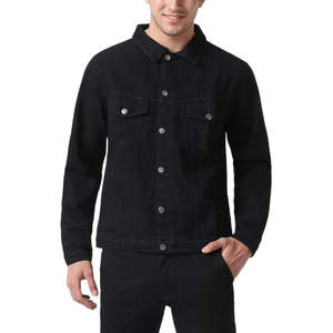 Veste en jean pour homme, coupe classique, faible MOQ, qualité supérieure, livraison rapide, design boutons dissimulés sur le devant, logo personnalisé, OEM - Product Image 1