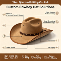 Chapeau de cowboy rétro unisexe en daim synthétique à large bord, protection solaire, pour fête et cosplay, couleur unie, respirant