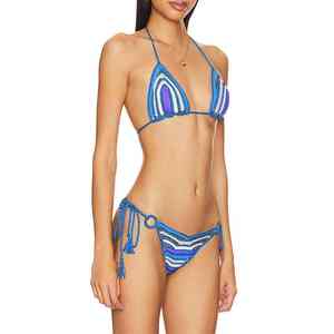 Conjunto de Bikini Colorido de Alta Calidad, Top Corto con Soporte, Traje de Baño de Pierna Alta para Mujer, Duradero y de Alto Rendimiento - Product Image 5