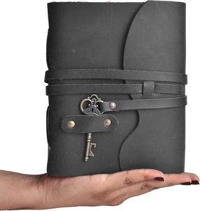 Vintage Full Grain Buffalo Leather A6 Notebook 220 Unlined Pages Saddle <b>Stitched</b> <b>Gift</b> Travel Journal Handmade Writing Diary - Product Image 2
