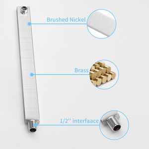 Sistema Doccia a Pioggia Classico da Parete con Soffione da 12 Pollici e Doccetta, Finitura Nichel Spazzolato - Product Image 6