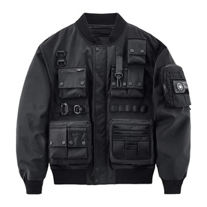 Custom Made <b>Techwear</b> <b>Jackets</b> Durable Multiple Pockets Hooded Outdoor Streetwear Waterproof Botton Up High Performance <b>Techwear</b> - Product Image 1